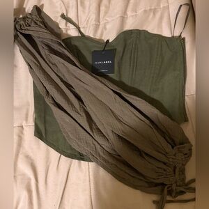 Jluxlabel Olive Top Corset Draped Top With Tag